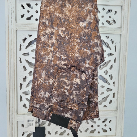 ELSE BRONZE SNAKE SKINNY JEANS SIZE W28 - Picture 3 of 12